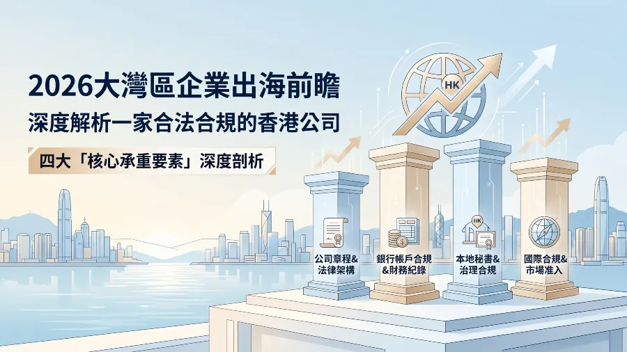 2026大灣區企業出海前瞻：深度解析一家合法合規的香港公司，必須具備的四大「核心承重要素」的封面圖片
