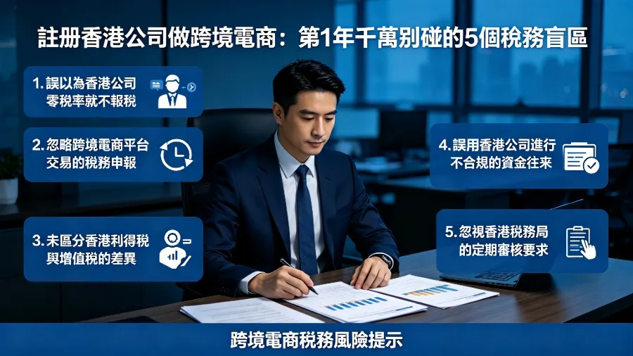 註冊香港公司做跨境電商：第1年千萬別碰的 5 個稅務盲區的封面圖片