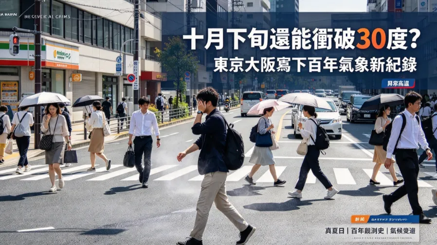 十月下旬還能衝破30度？東京大阪寫下百年氣象新紀錄的封面圖片