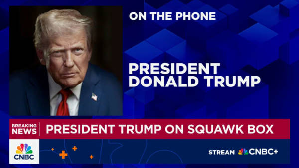 特朗普接受CNBC節目的電話採訪(視頻截圖)